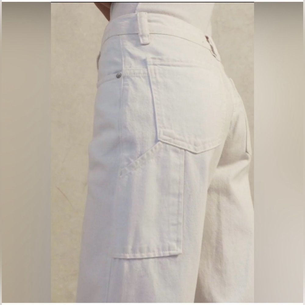 Free People We The Free Tinsley Baggy‎ High Rise Jean Size 26 in Optic White - Picture 3 of 11